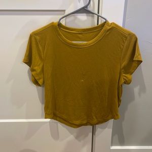 Cropped Ribbed T-Shirt